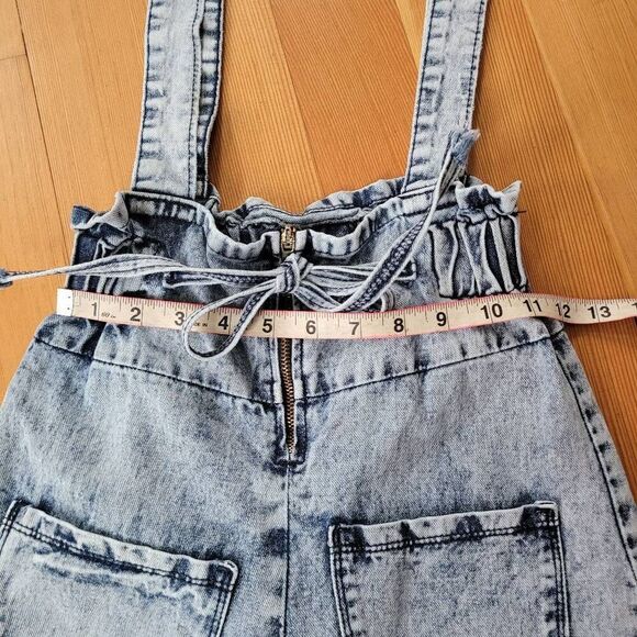 Vintage overalls light wash bow detail preppy gorpcore cottage boho - Picture 8 of 9